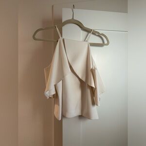 Eliza J Ivory Cold-Shoulder Flowy Top